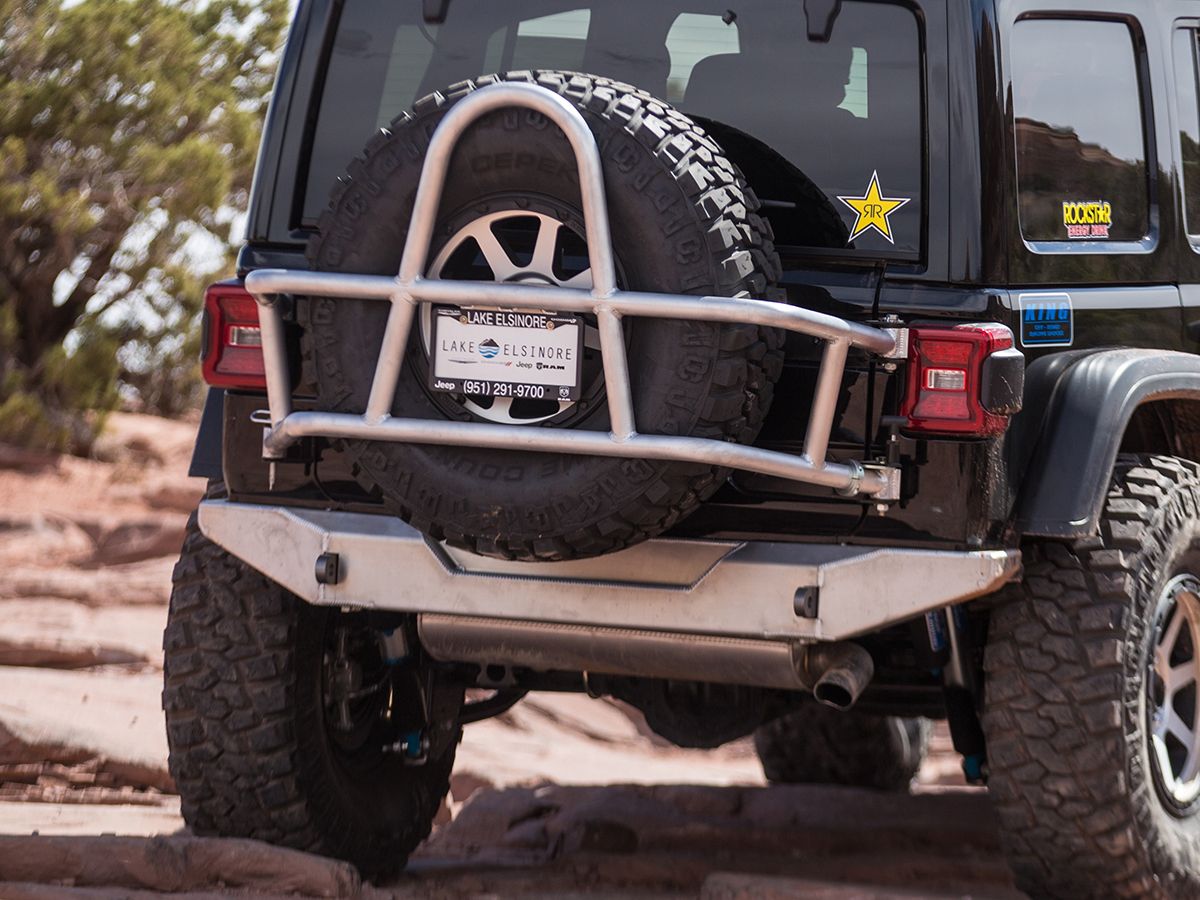 GenRight Offroad Rear Bumper - Aluminum (for non factory receiver hitch) for Jeep JL