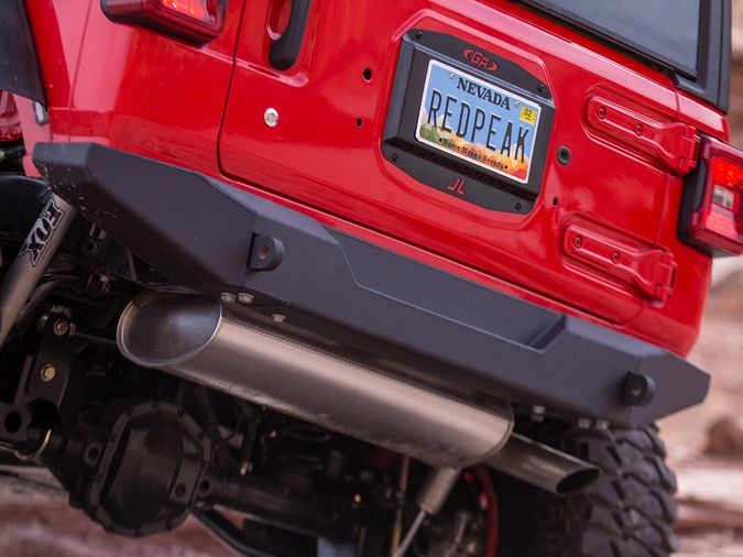 GenRight Offroad Rear Bumper - Aluminum (for factory receiver hitch) for Jeep JL