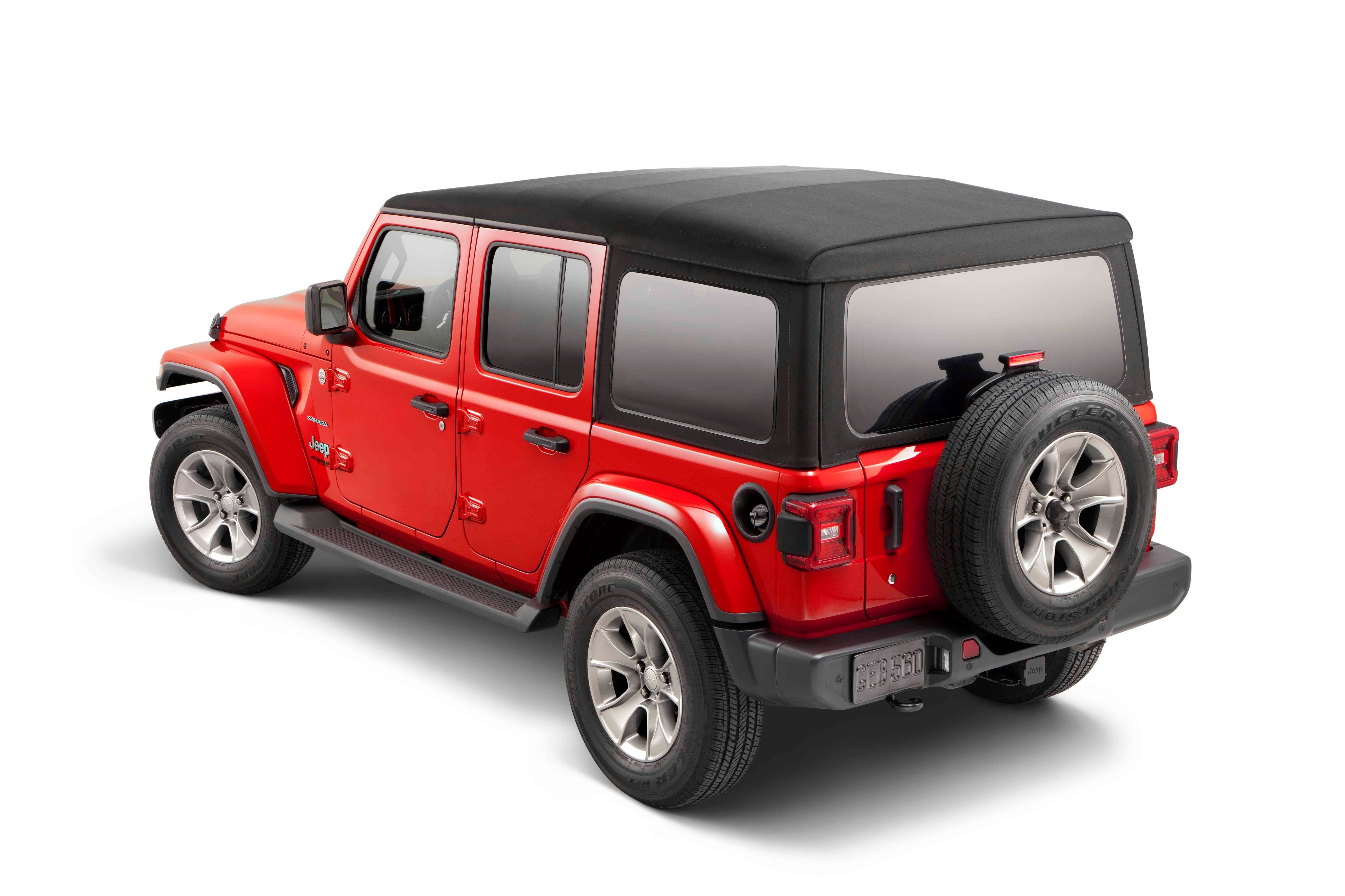 Mopar Black Premium Soft Top with Window Tint for Jeep JLU