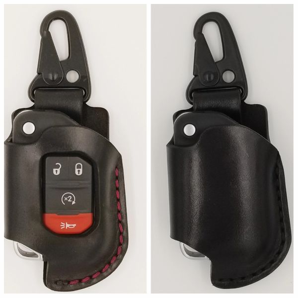 Gibson Leatherworks Key FOB Holster Black / Snap Clip for Jeep JL/JT